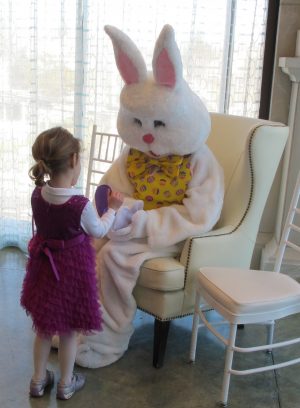 Girl With Bunny At Brunch