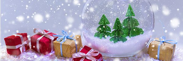 holiday gifts spread across an aquarium/nautical theme