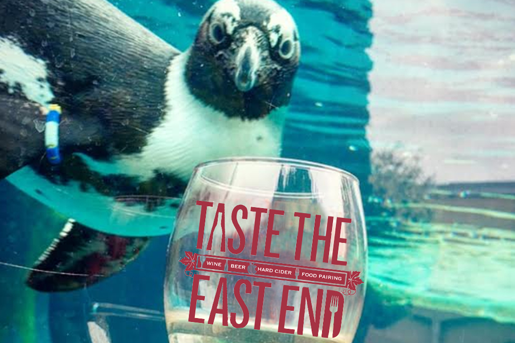 Penguin With Taste the East End Wine Glass